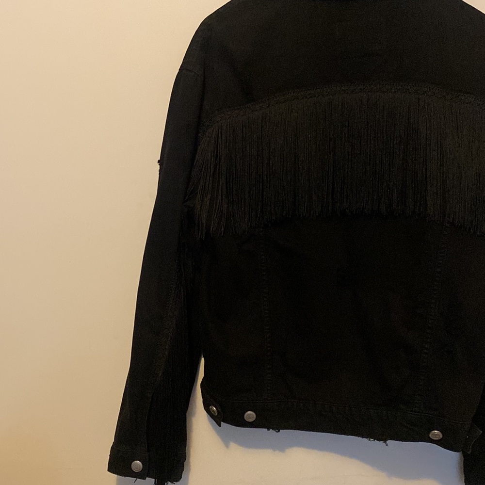 Black Distressed Fridge Jean Jacket